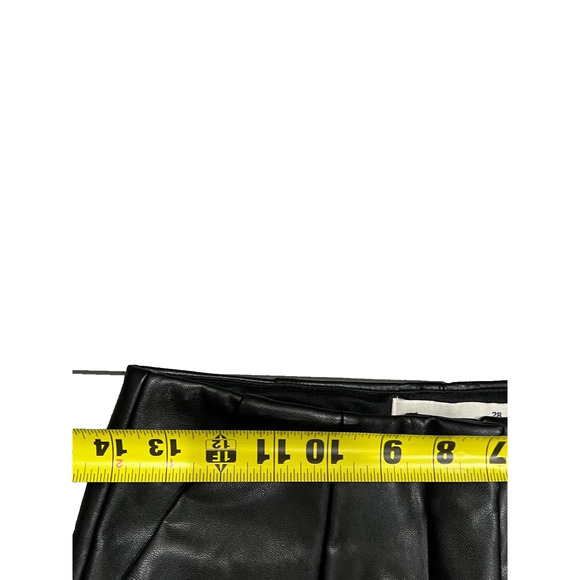 Abercrombie & Fitch Vegan Leather Low Rise Baggy Pant Black Size 28/6 A003658 - Picture 6 of 11